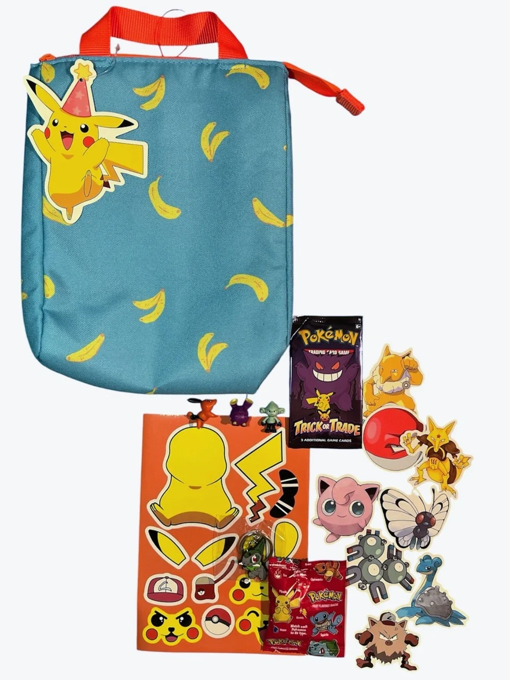 Pokemon Gift Lunch Tote Bags with Goodies Cards Bundle